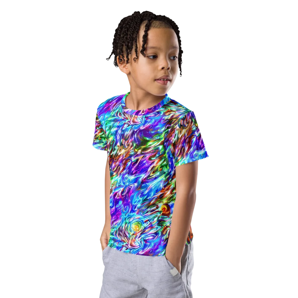 Faini Whirlwind on Kids Crew Neck T-Shirt — Left Front