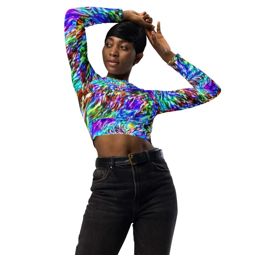 Faini Whirlwind on Long Sleeve Crop Top — Front