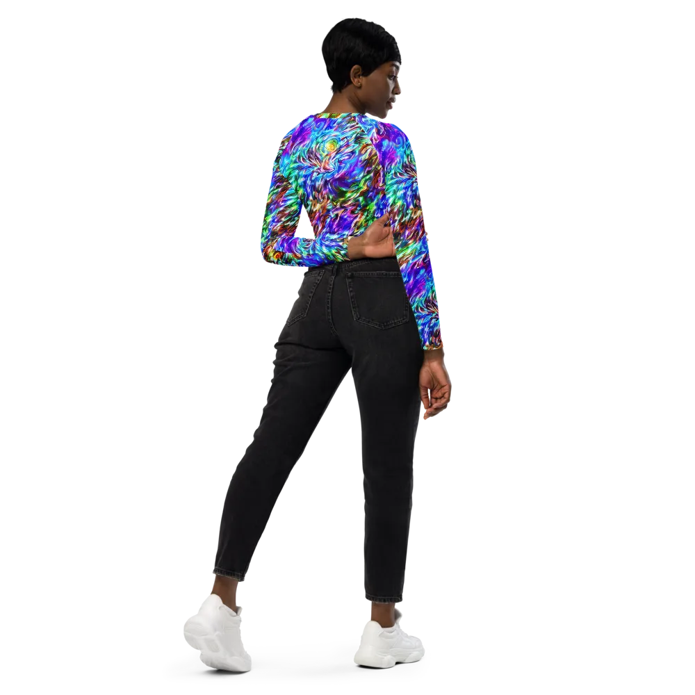 Faini Whirlwind on Long Sleeve Crop Top — Right Back
