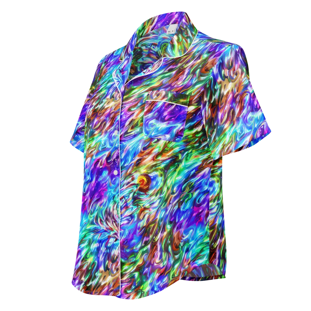 Faini Whirlwind on Women's Short Sleeve Pajama Top — Left Front