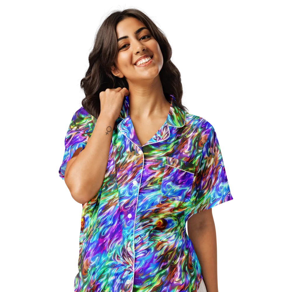 Faini Whirlwind on Women's Short Sleeve Pajama Top — Front