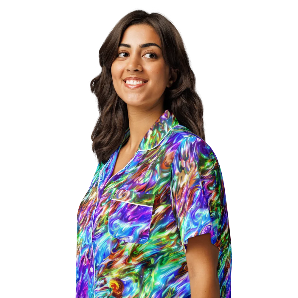 Faini Whirlwind on Women's Short Sleeve Pajama Top — Left Front