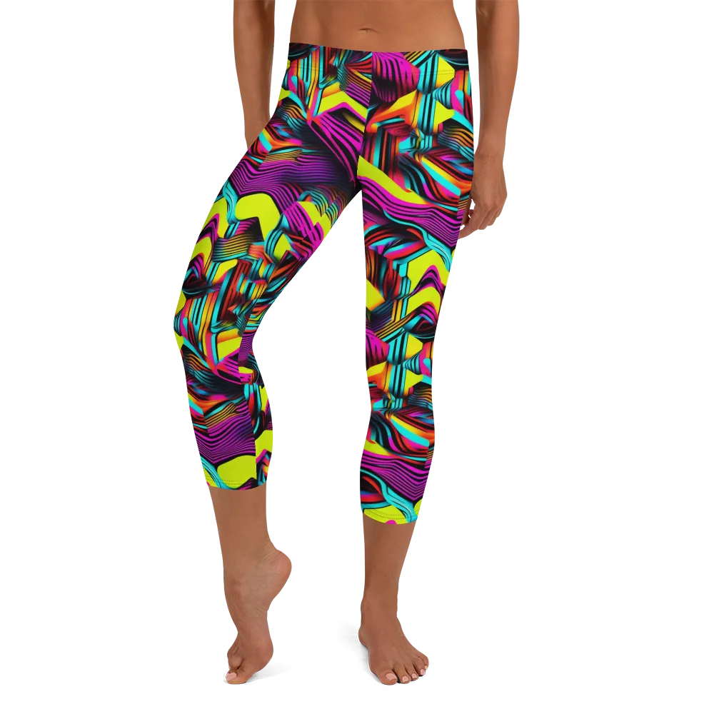 Neon Fold on Capri Leggings — Front