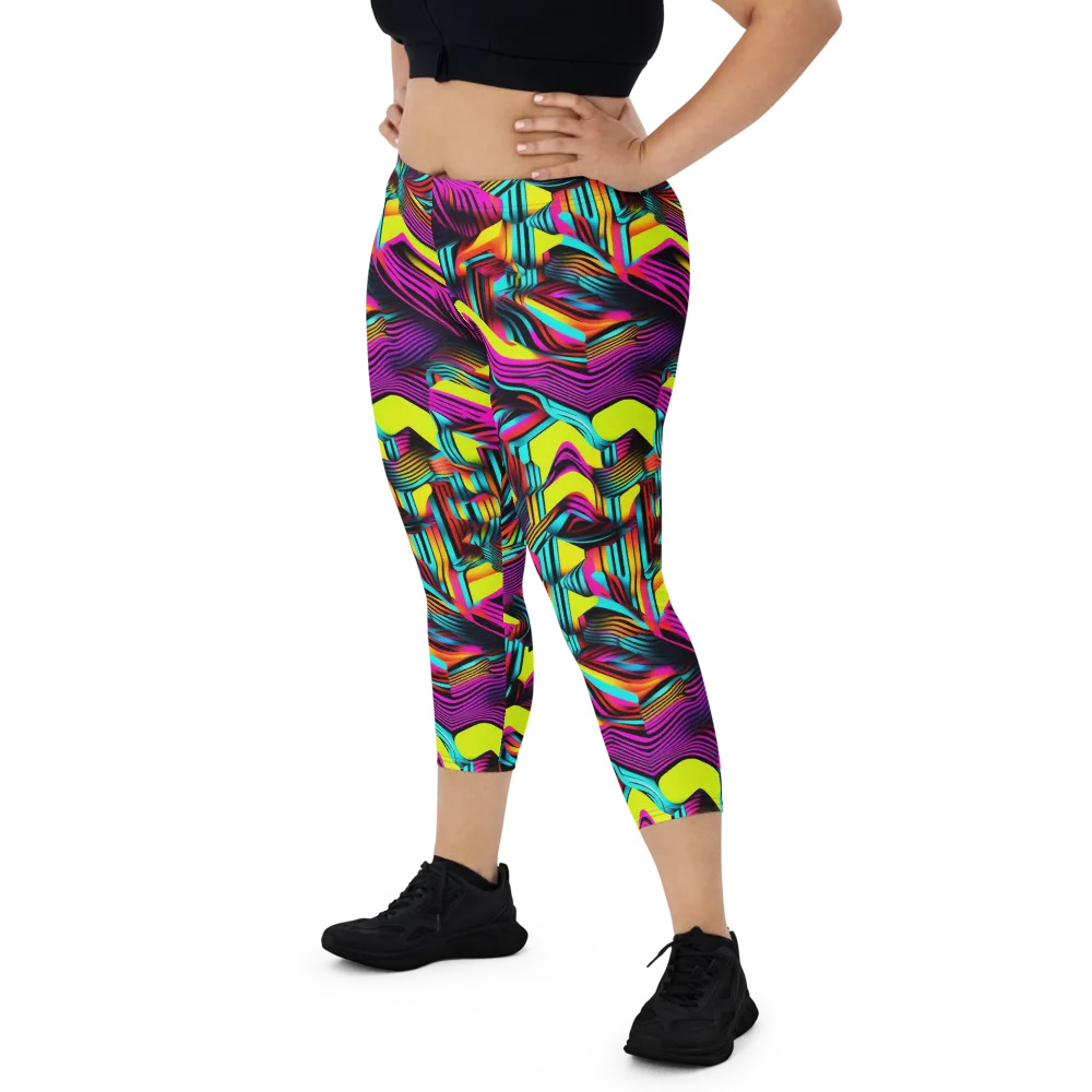 Neon Fold on Capri Leggings — Front