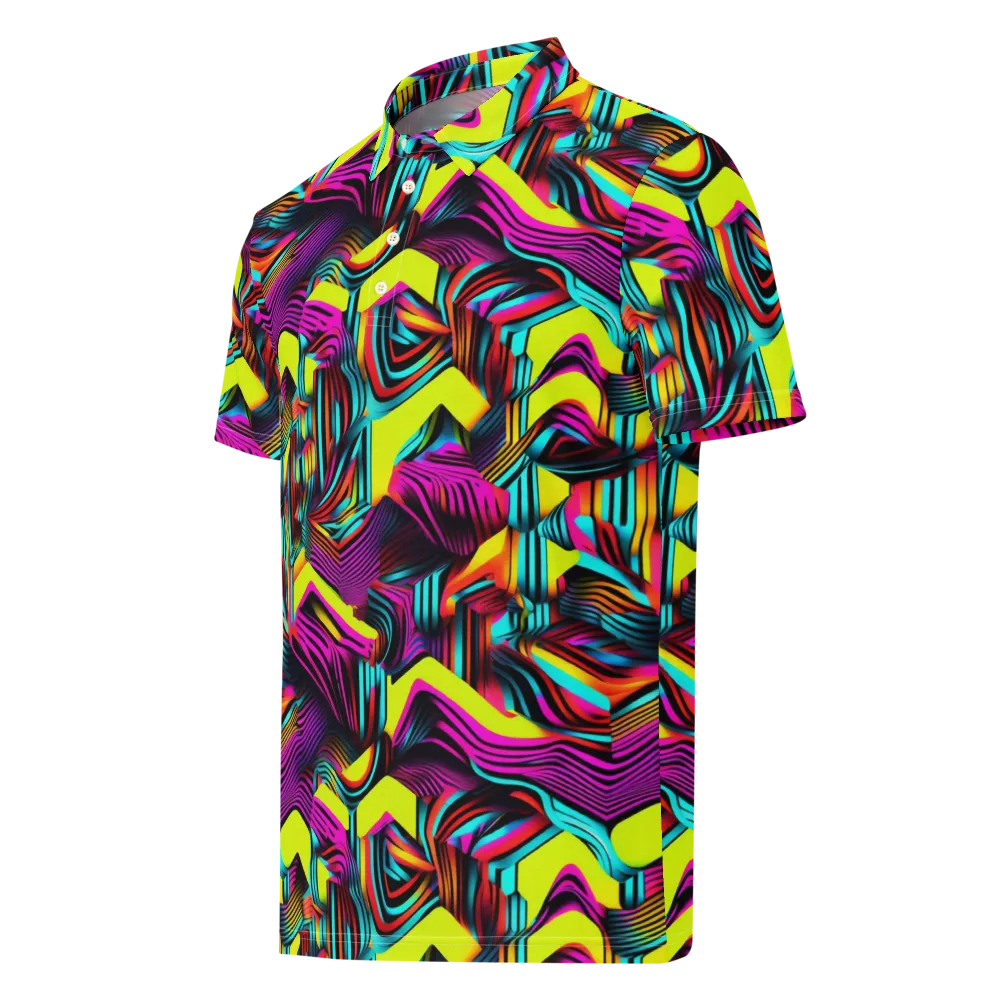 Neon Fold on Men's Slim Fit Polo Shirt — Left Front