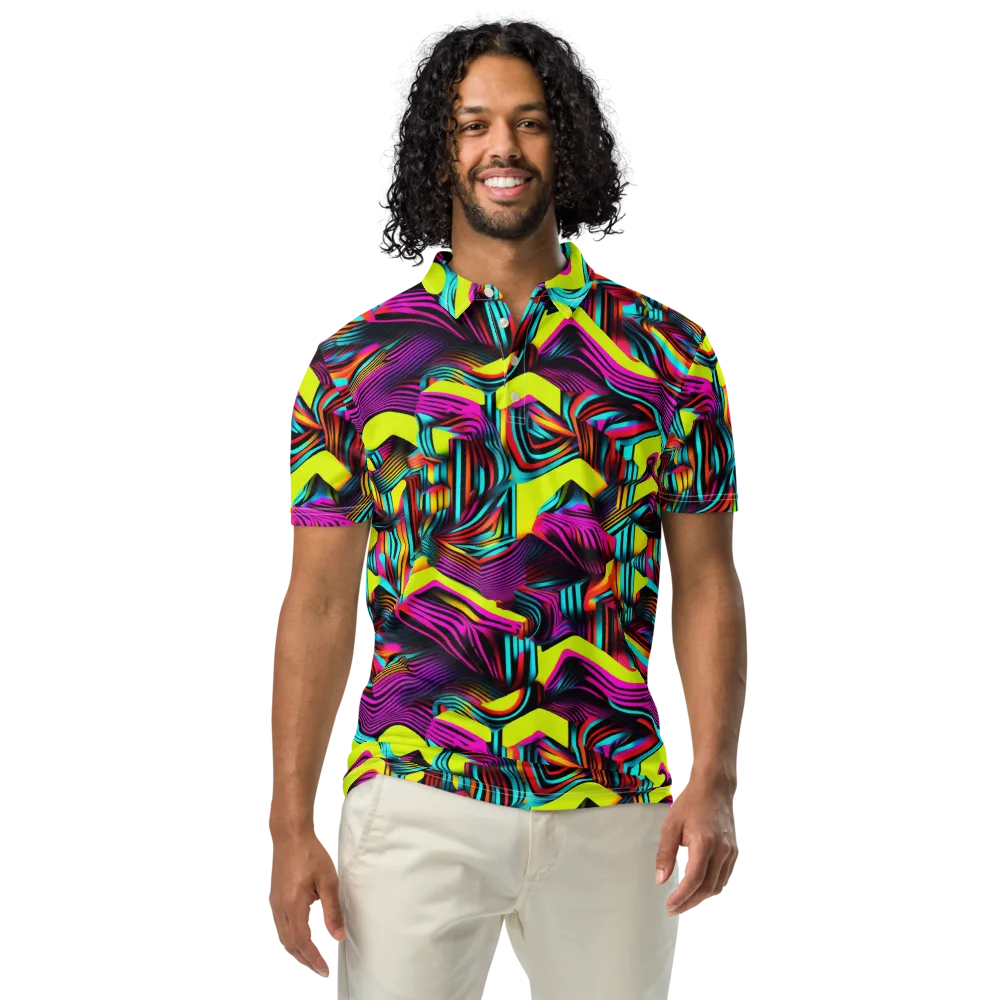Neon Fold on Men's Slim Fit Polo Shirt — Front