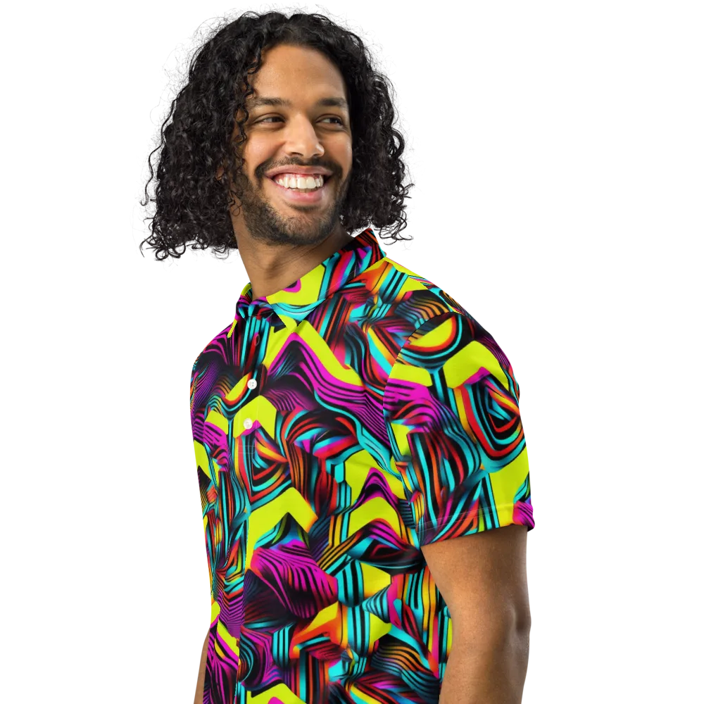 Neon Fold on Men's Slim Fit Polo Shirt — Left Front