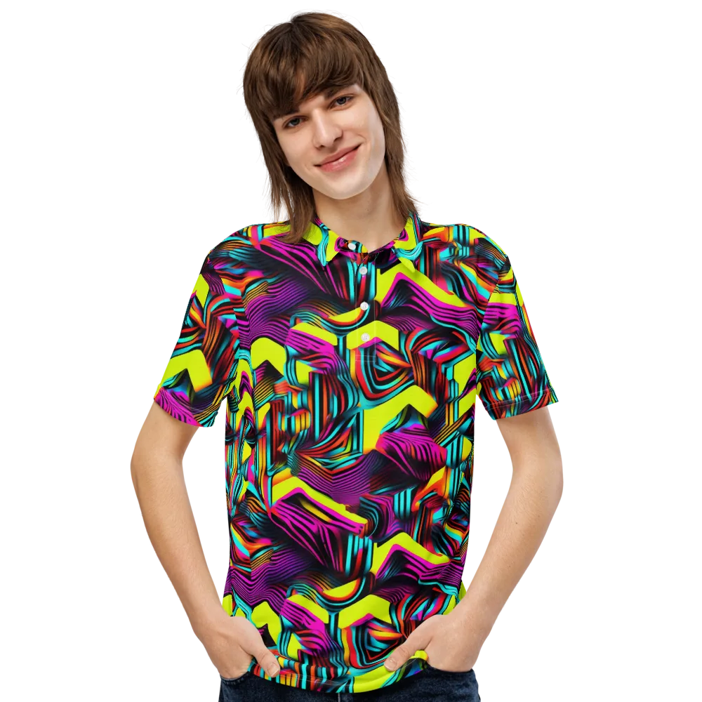 Neon Fold on Men's Slim Fit Polo Shirt — Front