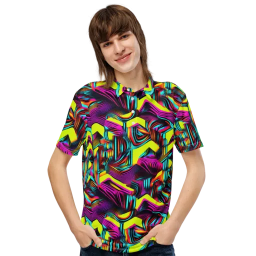 Neon Fold on a Men's Slim Fit Polo Shirt