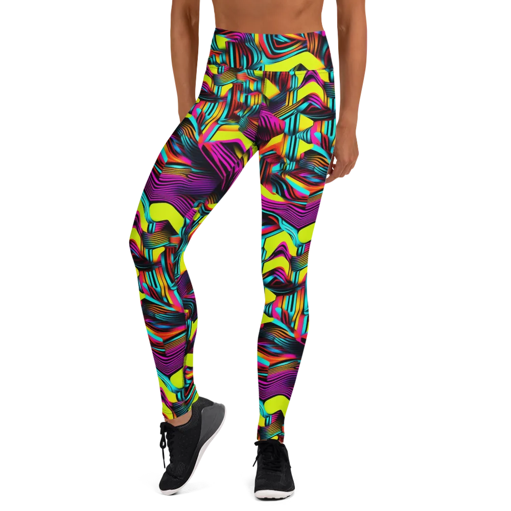 Neon Fold on Yoga Leggings — Front