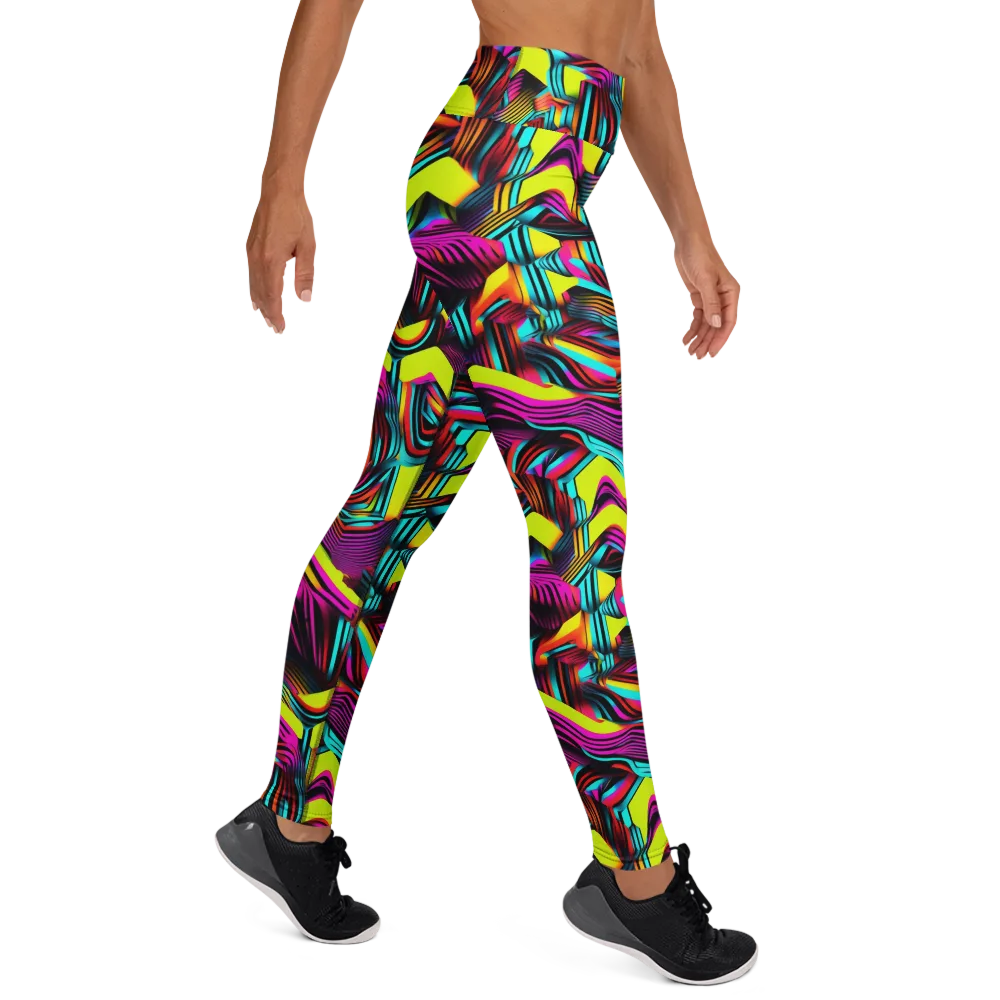Neon Fold on Yoga Leggings — Right