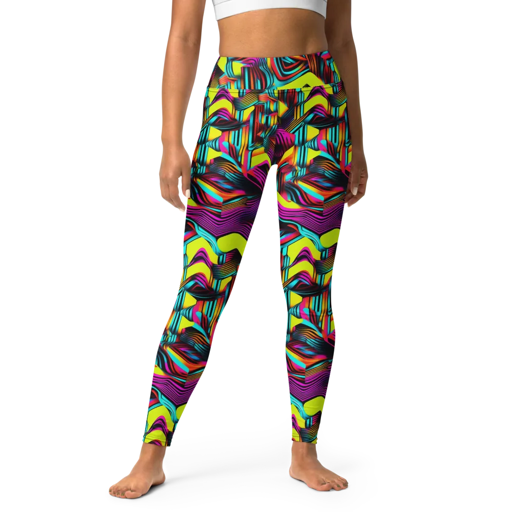 Neon Fold on Yoga Leggings — Front