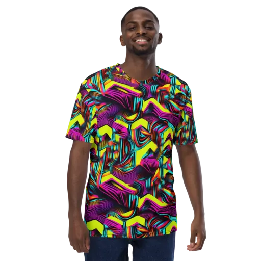 Neon Fold on a Men's Crew Neck T-Shirt