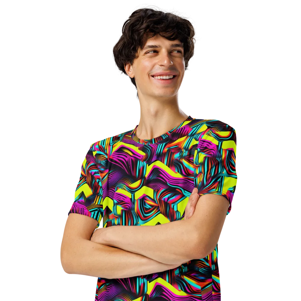 Neon Fold on Men's Crew Neck T-Shirt — Left Front