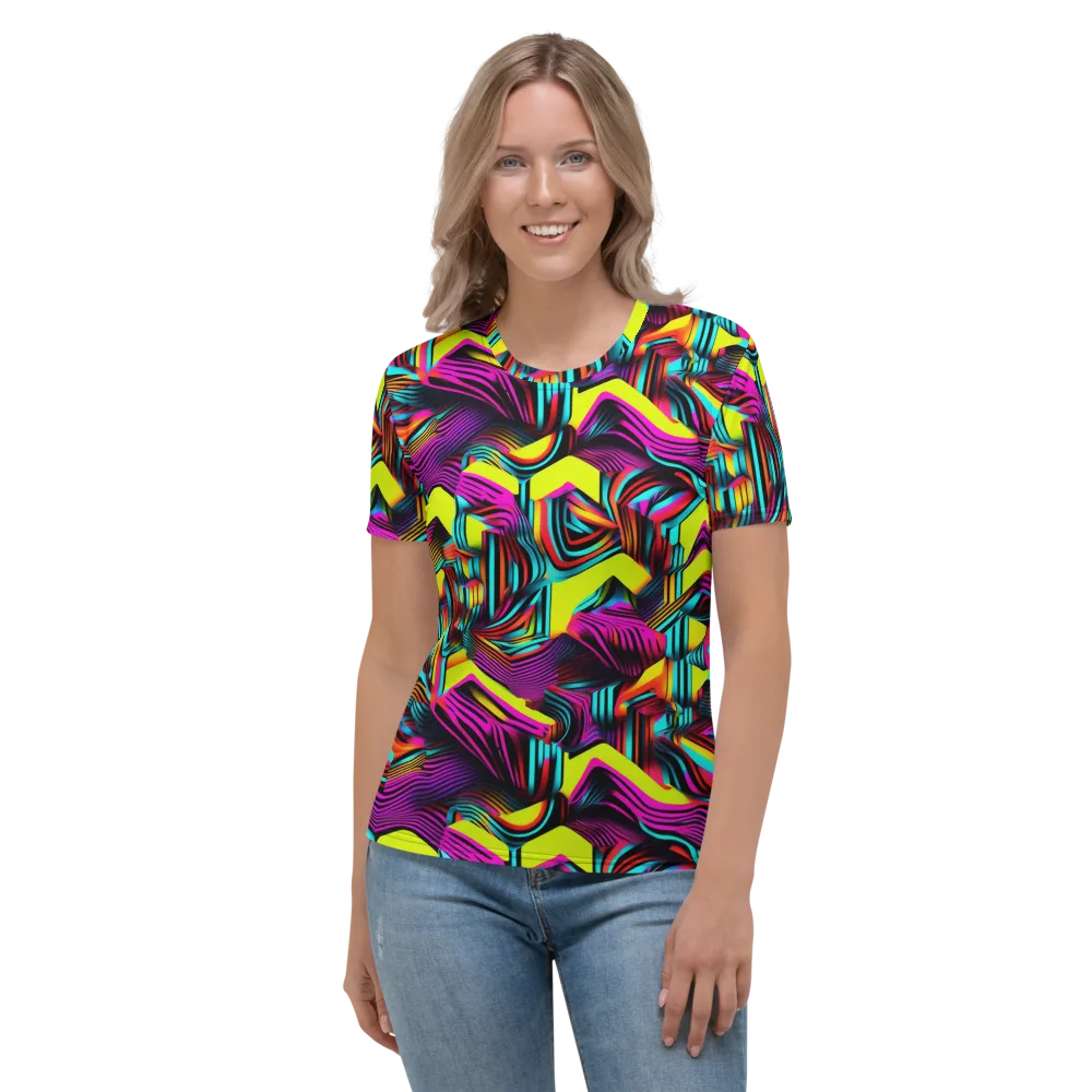 Neon Fold on Women's Crew Neck T-Shirt — Front