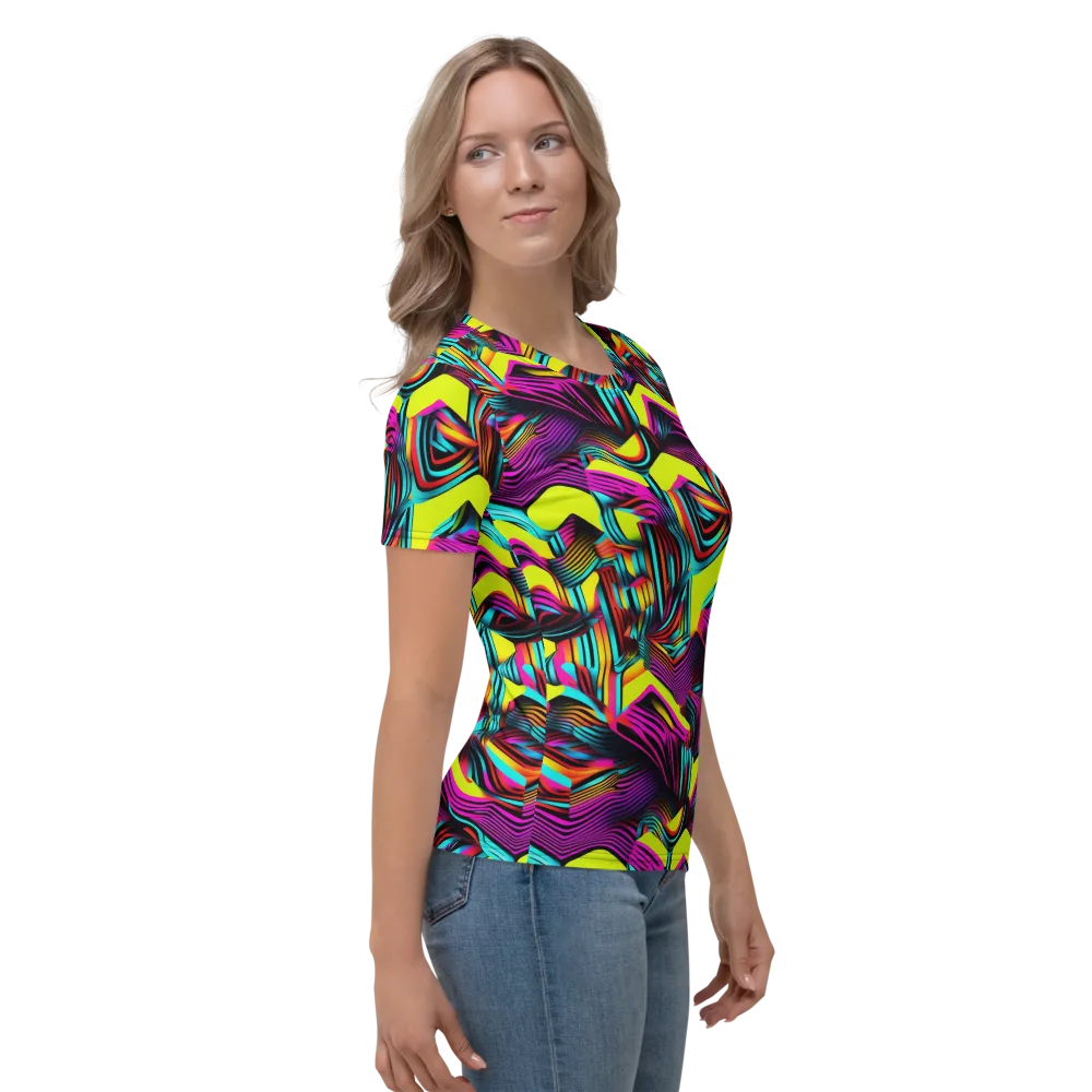Neon Fold on Women's Crew Neck T-Shirt — Right