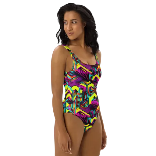 Neon Fold on a One-Piece Swimsuit