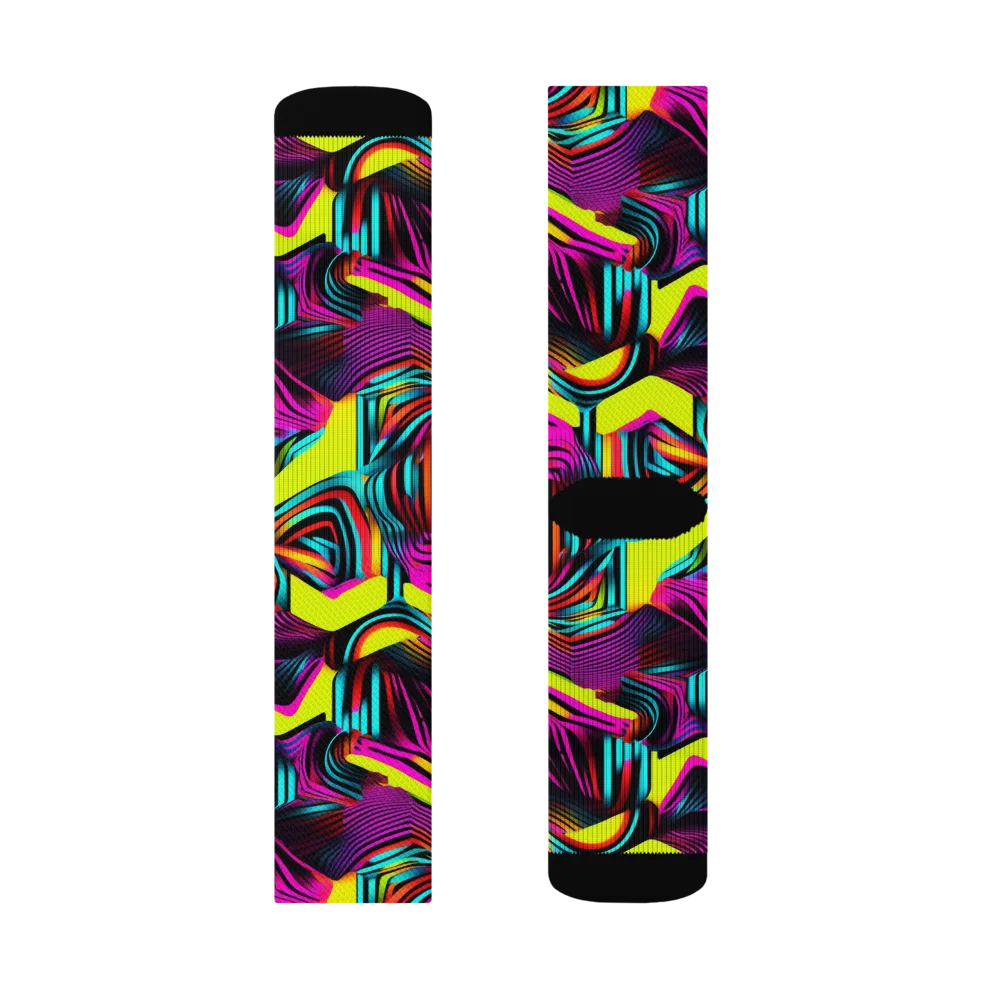 Neon Fold on Socks — Left Sock