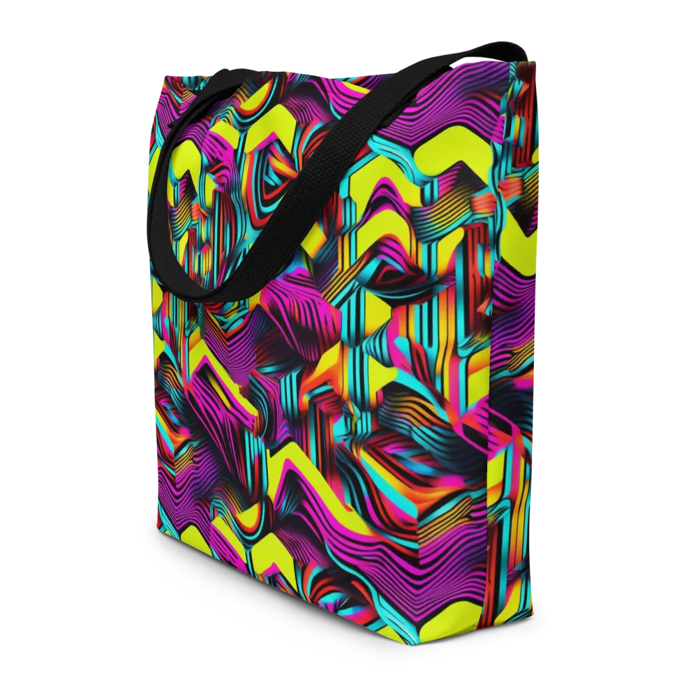 Neon Fold on Large Tote Bag W/ Pocket — Front