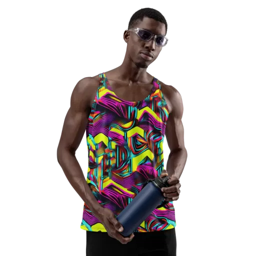 Neon Fold on a Men's Tank Top
