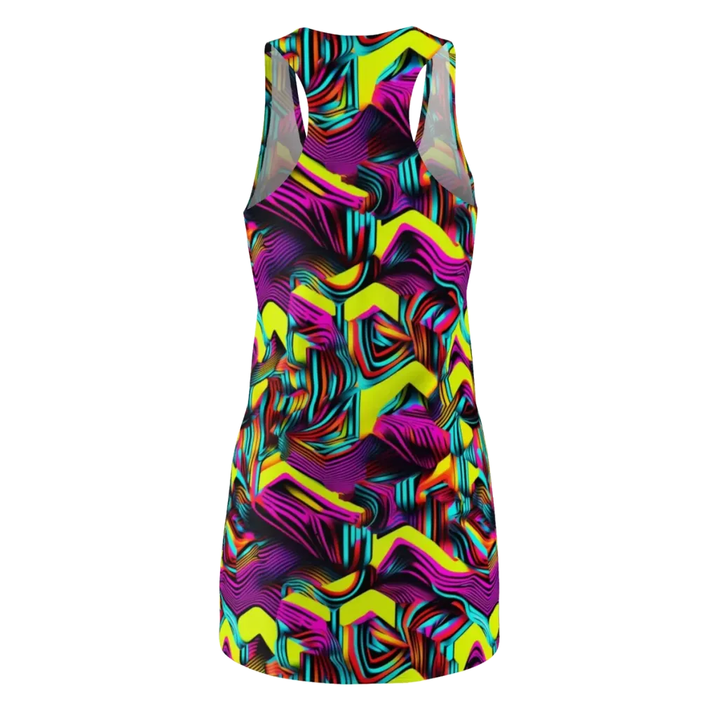 Neon Fold on Racerback Dress — Back