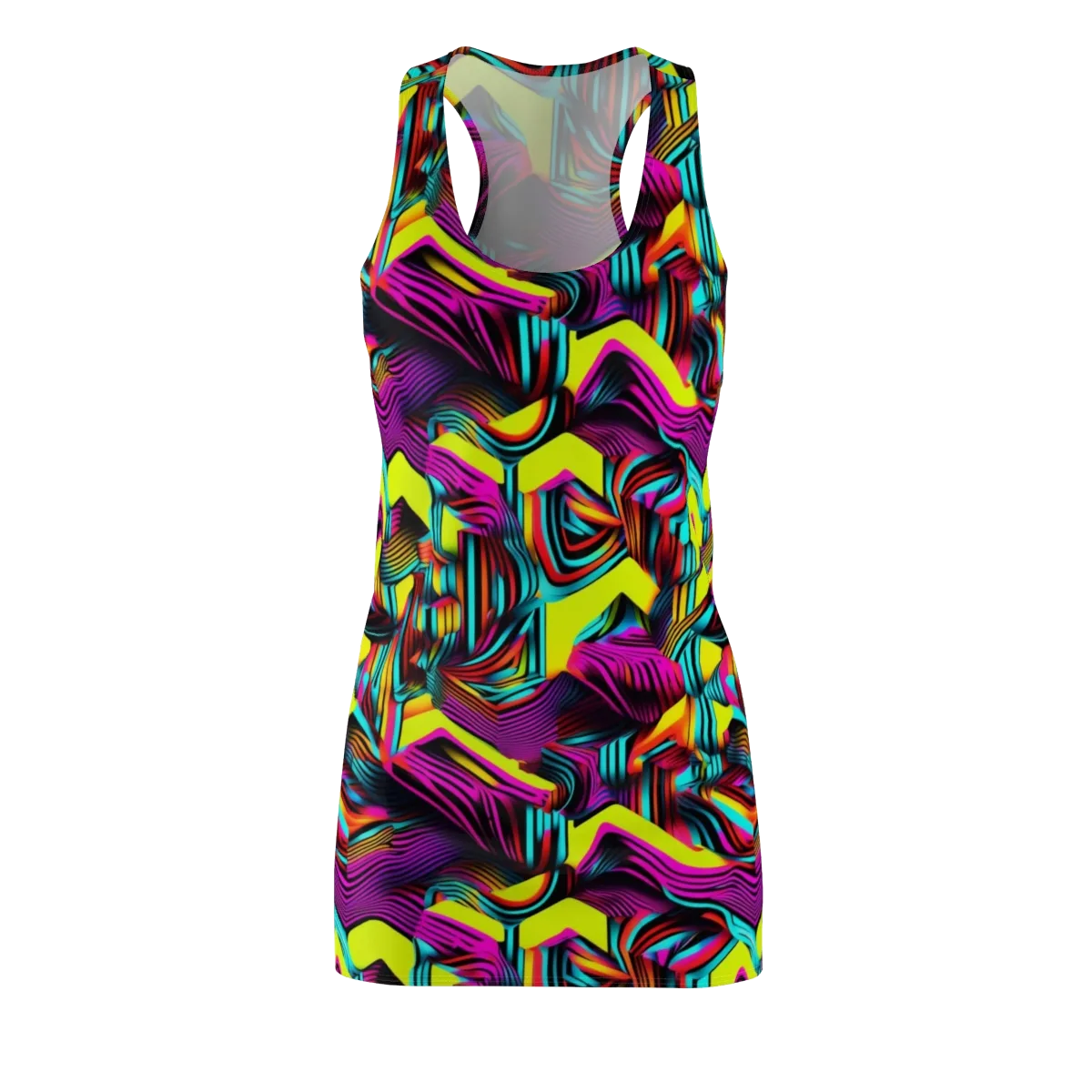 Neon Fold on Racerback Dress — Front