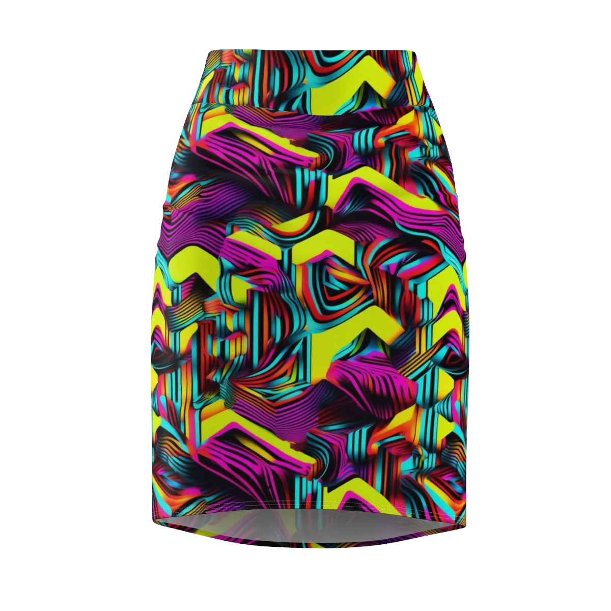Neon Fold on Pencil Skirt — Front