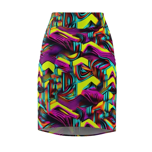 Neon Fold on a Pencil Skirt