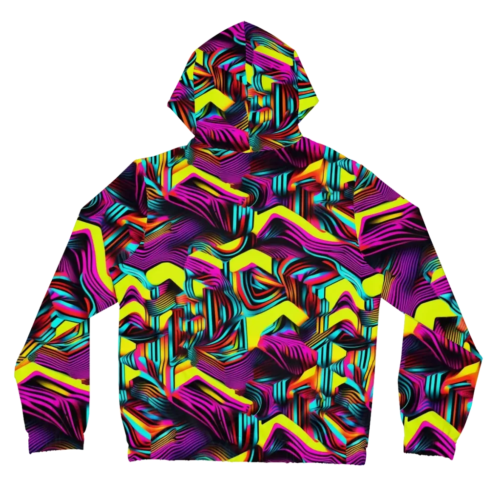 Neon Fold on Women's Full-Zip Hoodie — Back