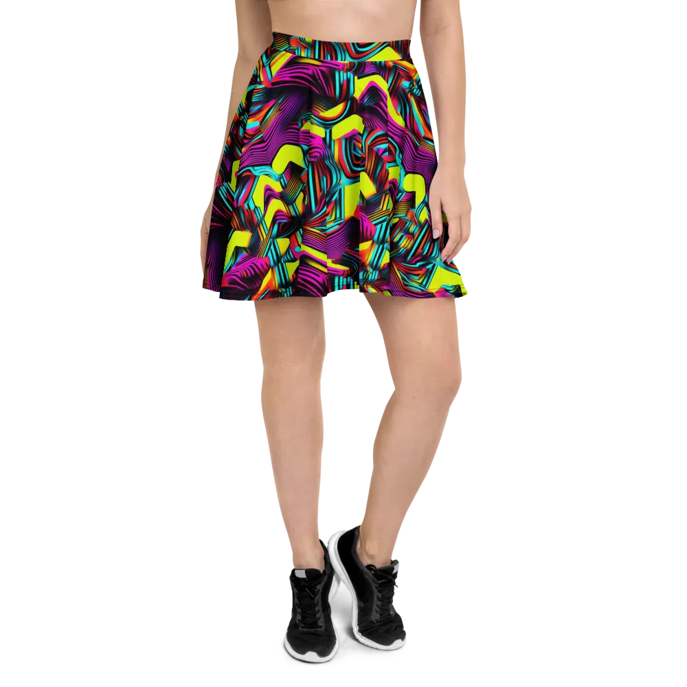 Neon Fold on Skater Skirt — Front