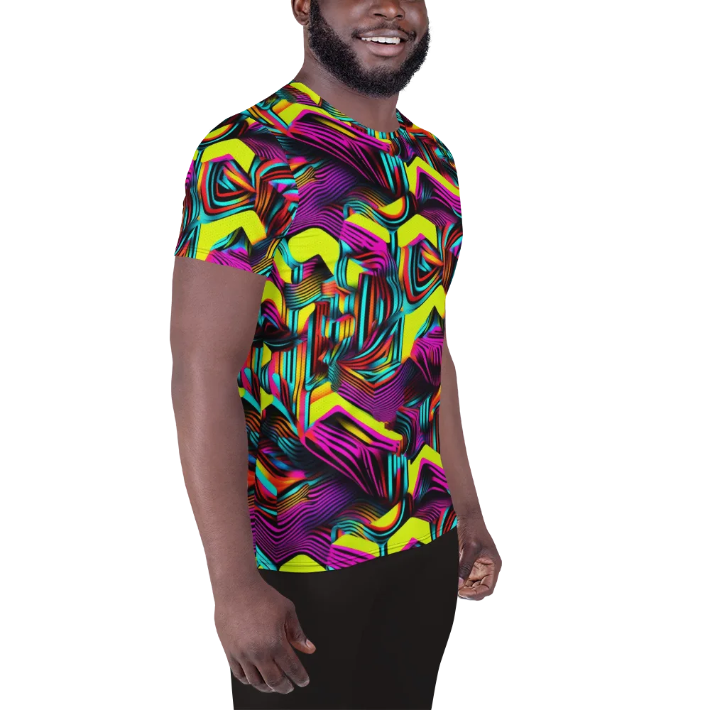 Neon Fold on Men's Athletic T-Shirt — Right