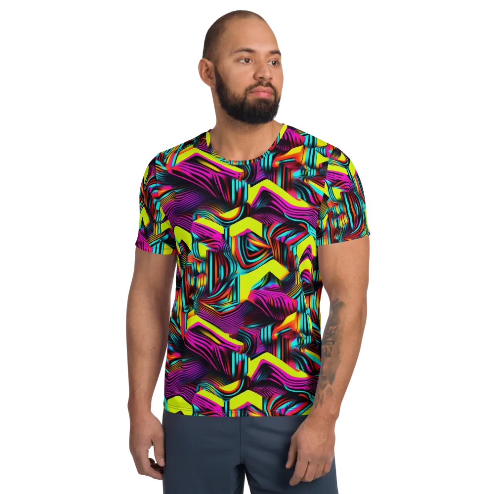 Neon Fold on Men's Athletic T-Shirt — Front