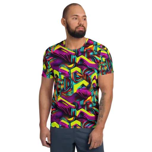 Neon Fold on a Men's Athletic T-Shirt