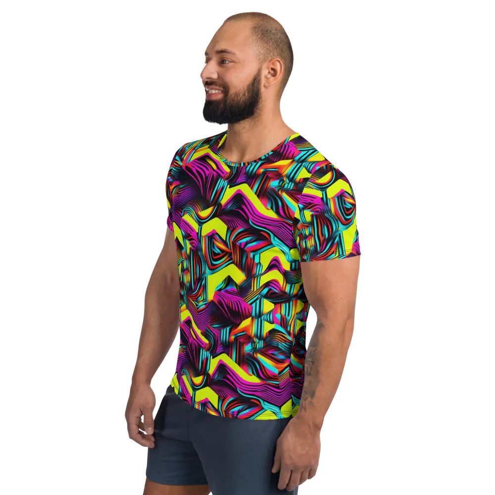 Neon Fold on Men's Athletic T-Shirt — Left