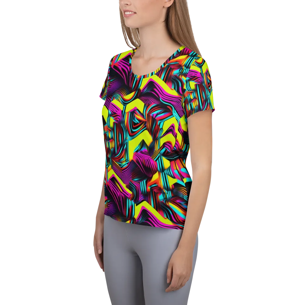 Neon Fold on Women's Athletic T-Shirt — Left