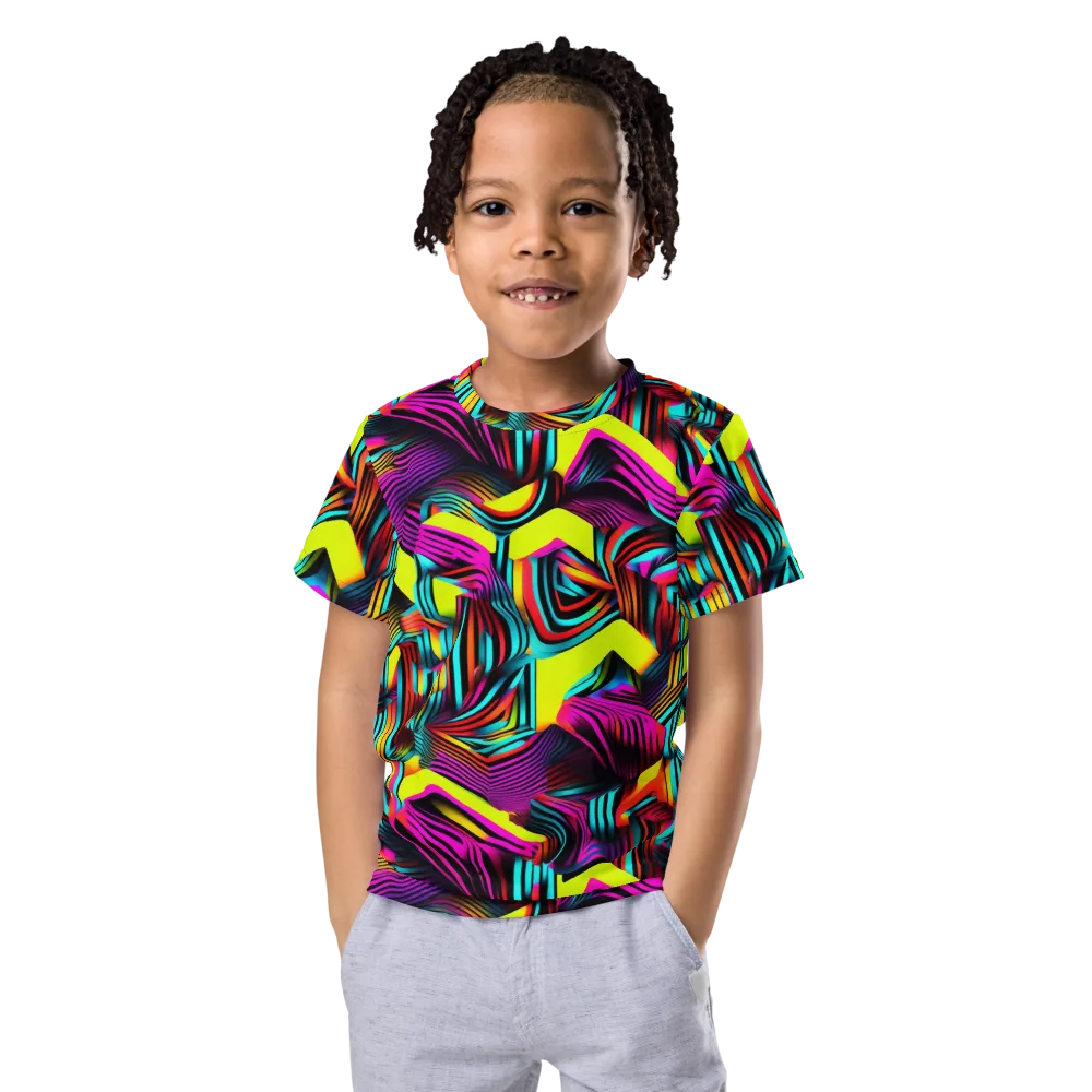 Neon Fold on Kids Crew Neck T-Shirt — Front