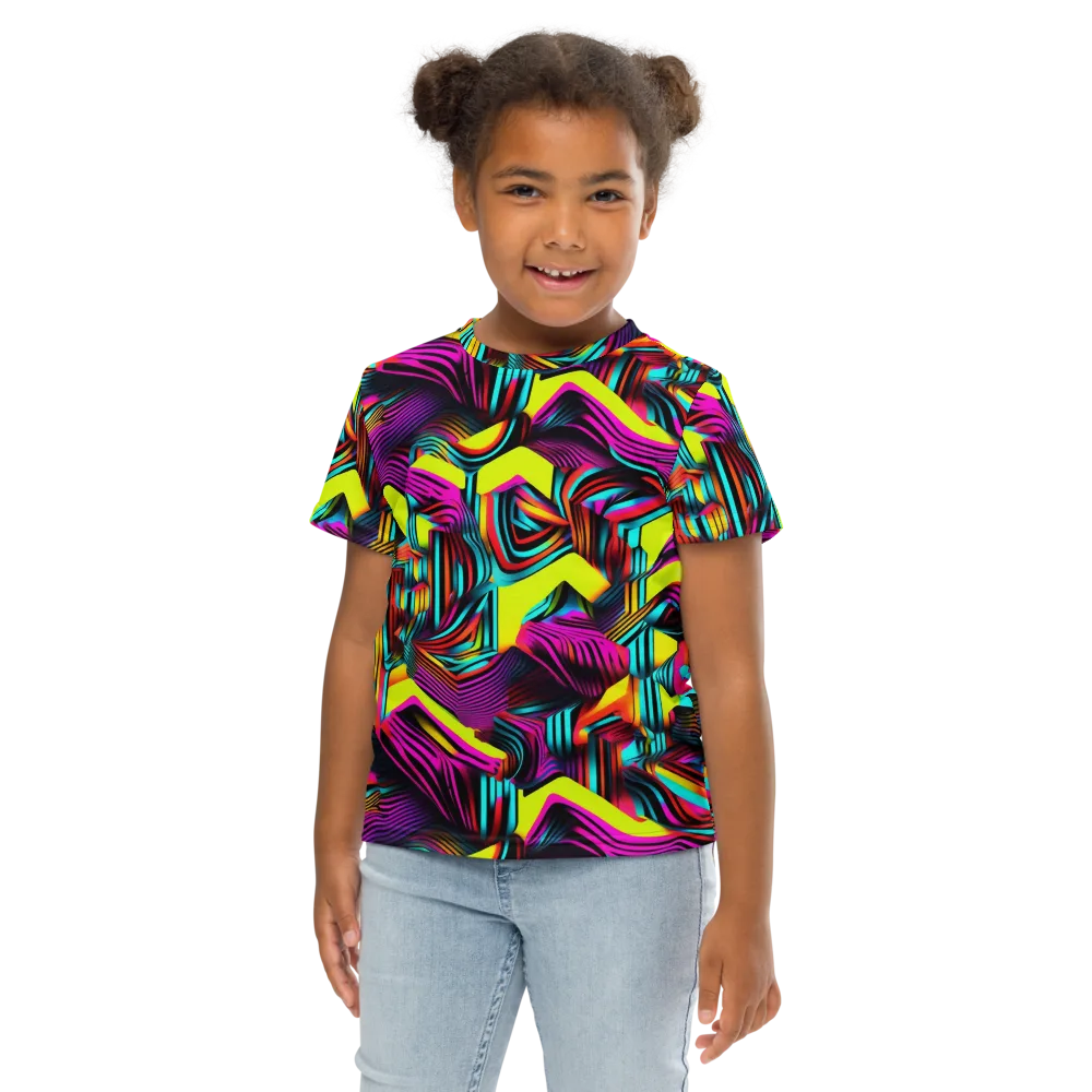 Neon Fold on Kids Crew Neck T-Shirt — Front