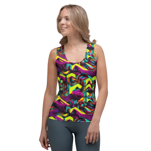Neon Fold on a Women's Tank Top
