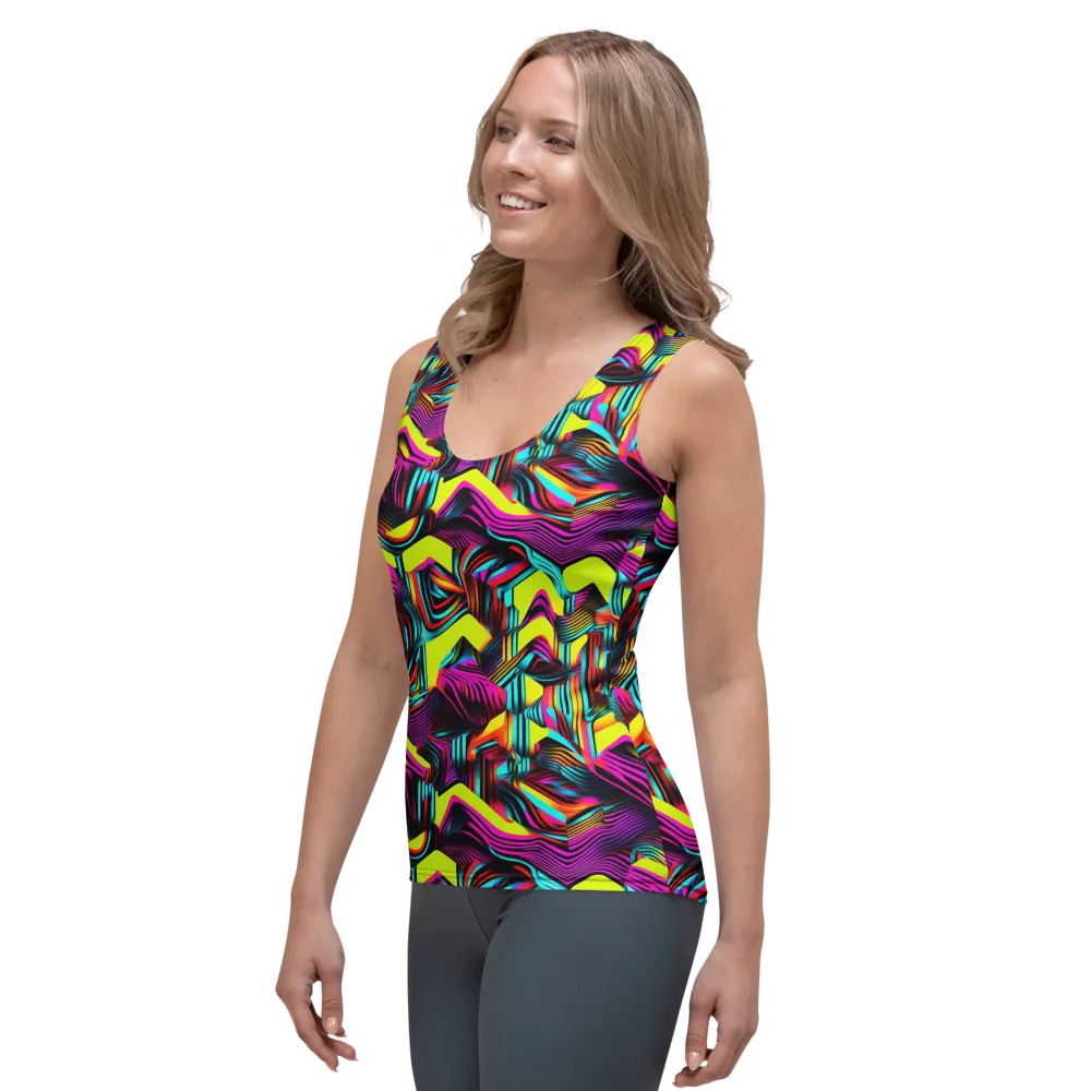 Neon Fold on Women's Tank Top — Left Front
