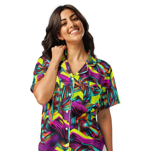 Neon Fold on a Women's Short Sleeve Pajama Top