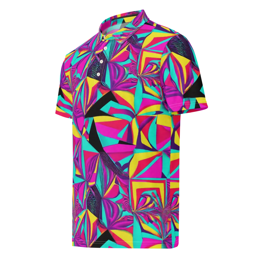 Vivid Frond on Men's Slim Fit Polo Shirt — Left Front