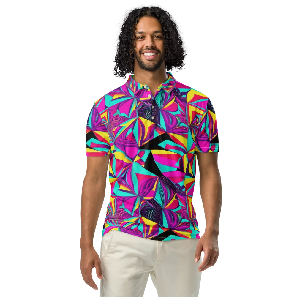 Vivid Frond on Men's Slim Fit Polo Shirt — Front