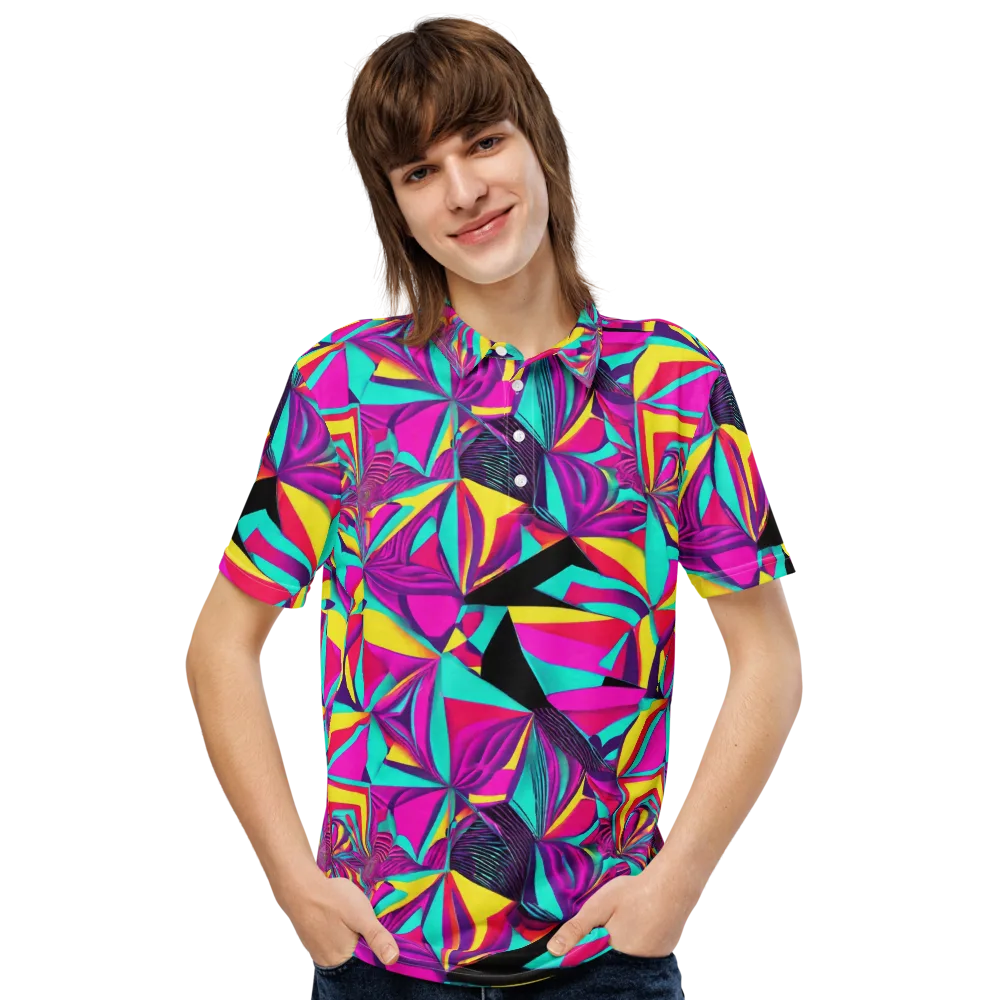 Vivid Frond on Men's Slim Fit Polo Shirt — Front