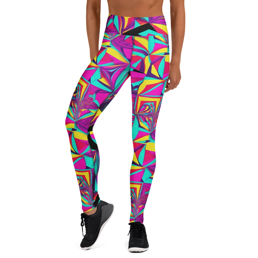 Vivid Frond on Yoga Leggings — Front