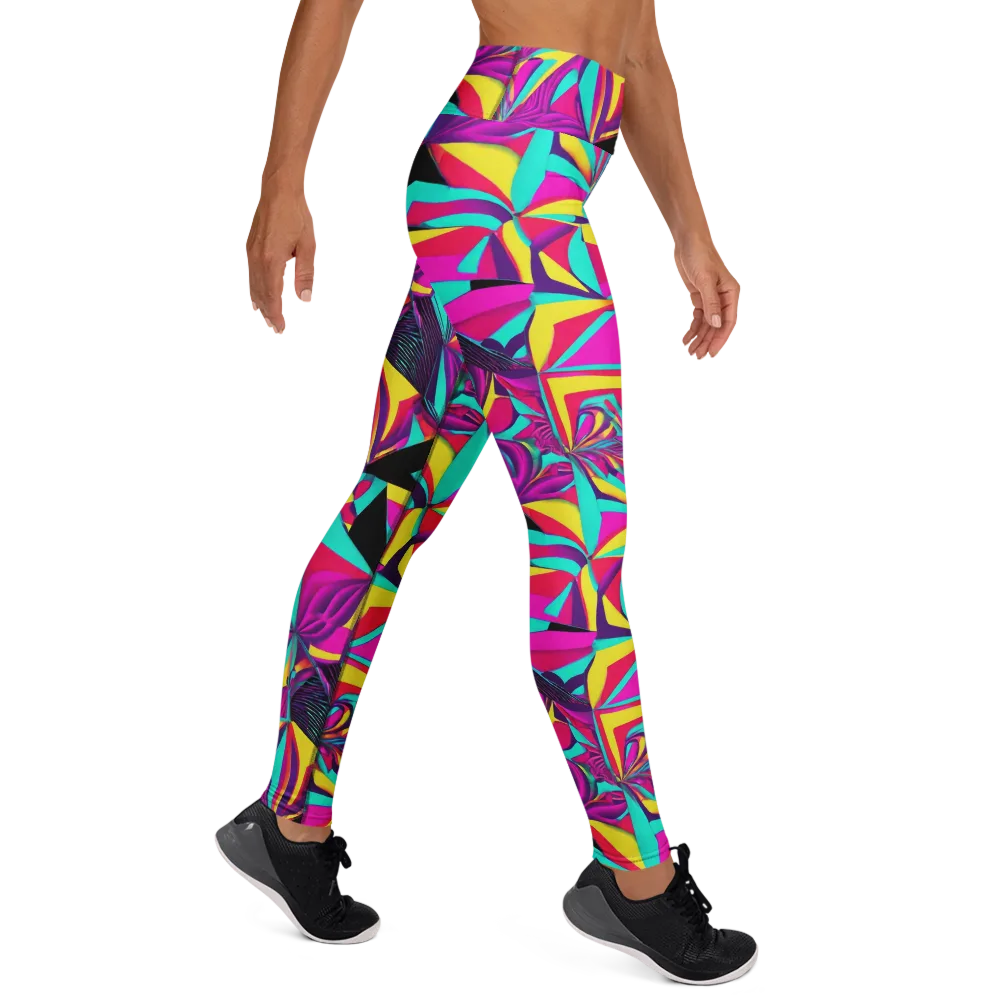 Vivid Frond on Yoga Leggings — Right