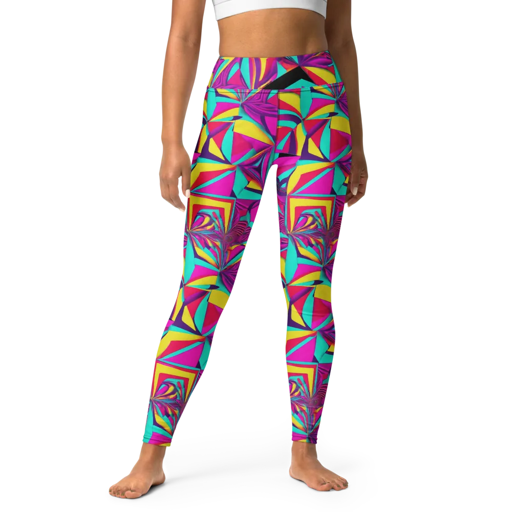 Vivid Frond on Yoga Leggings — Front