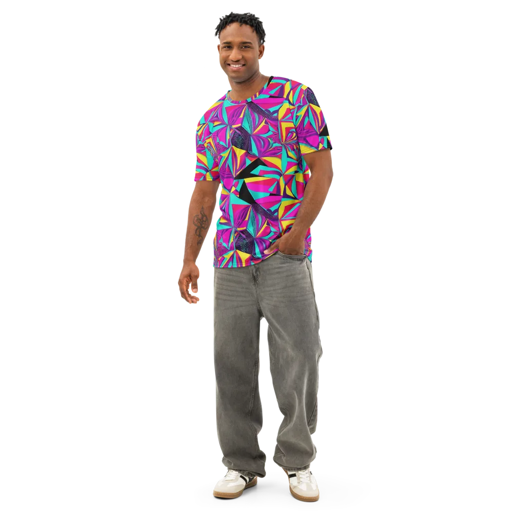 Vivid Frond on Men's Cotton Crew Neck T-Shirt — Front