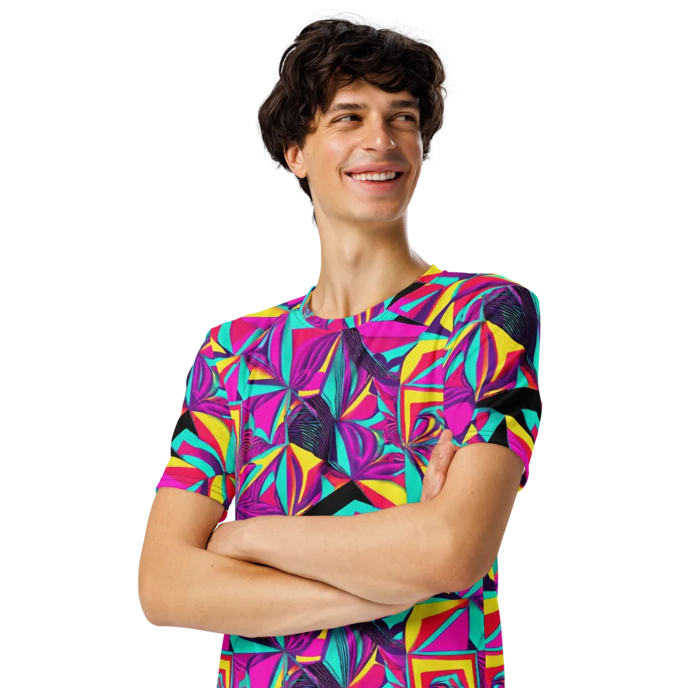 Vivid Frond on Men's Crew Neck T-Shirt — Left Front
