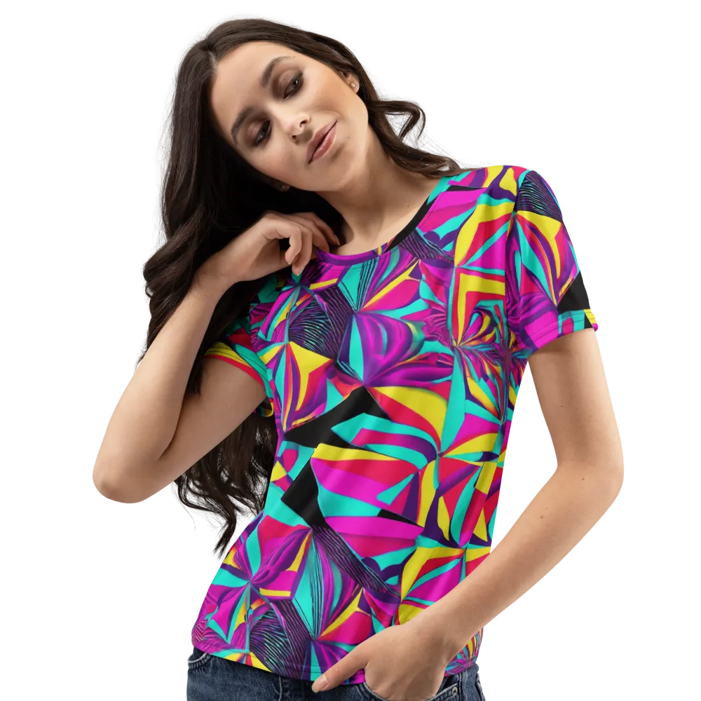 Vivid Frond on Women's Crew Neck T-Shirt — Left Front