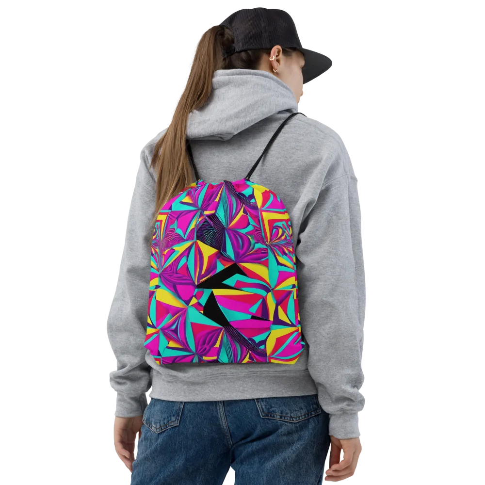 Vivid Frond on Drawstring Bag — Front